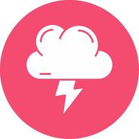 Lightning Glyph Circle Multicolor Icon vector