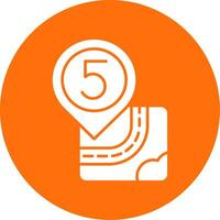 Five Glyph Circle Multicolor Icon vector