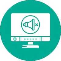 Mute Glyph Circle Multicolor Icon vector