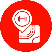 Gym Glyph Circle Multicolor Icon vector