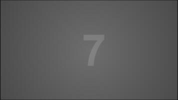 Numeric countdown ten second animation video