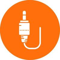 Audio cable Glyph Circle Multicolor Icon vector