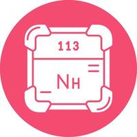 Nihonium Glyph Circle Multicolor Icon vector