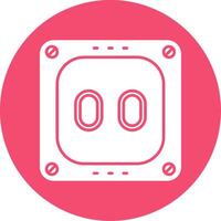 Socket Glyph Circle Multicolor Icon vector