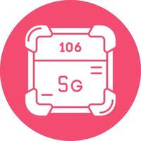 Seaborgium Glyph Circle Multicolor Icon vector