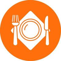 Cutlery Glyph Circle Multicolor Icon vector