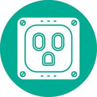 Socket Glyph Circle Multicolor Icon vector