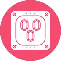 Outlet Glyph Circle Multicolor Icon vector