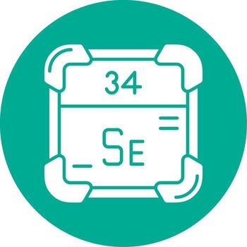 Selenium Glyph Circle Multicolor Icon vector