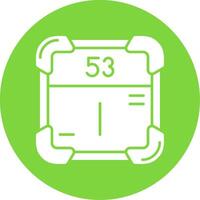 Iodine Glyph Circle Multicolor Icon vector