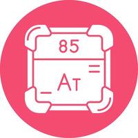 Astatine Glyph Circle Multicolor Icon vector