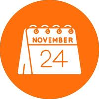 24 de noviembre glifo circulo multicolor icono vector