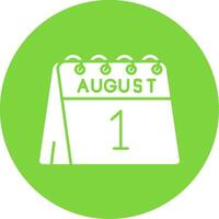 1st of August Glyph Circle Multicolor Icon vector