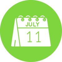 11th of July Glyph Circle Multicolor Icon vector