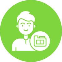 Folder Glyph Circle Multicolor Icon vector