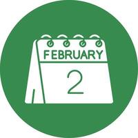 2nd of February Glyph Circle Multicolor Icon vector