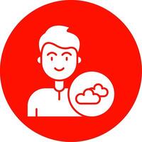 Cloud Glyph Circle Multicolor Icon vector