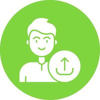 Upload Glyph Circle Multicolor Icon vector