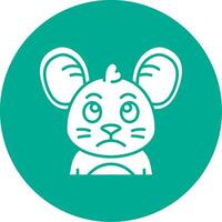Sad Glyph Circle Multicolor Icon vector