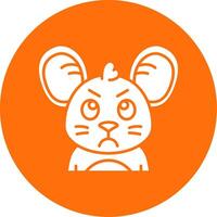 Angry Glyph Circle Multicolor Icon vector