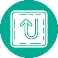 U turn Glyph Circle Multicolor Icon vector