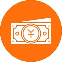 Yuan Glyph Circle Multicolor Icon vector