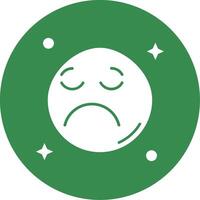 Sad Glyph Circle Multicolor Icon vector