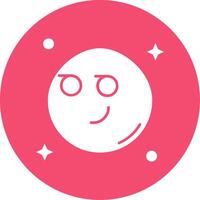 Smirking Glyph Circle Multicolor Icon vector