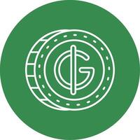 Guarani Glyph Circle Multicolor Icon vector