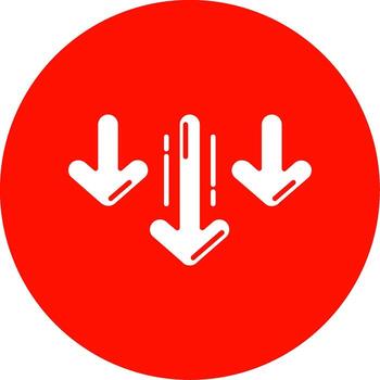 Decrease Glyph Circle Multicolor Icon vector