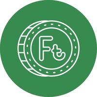 Forint Glyph Circle Multicolor Icon vector