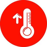 High temperature Glyph Circle Multicolor Icon vector