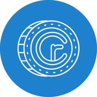 Cruzeiro Glyph Circle Multicolor Icon vector