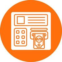 Atm machine Glyph Circle Multicolor Icon vector