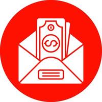 Envelope Glyph Circle Multicolor Icon vector