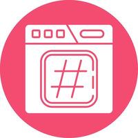 Hashtag Glyph Circle Multicolor Icon vector