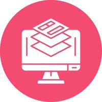 Layer Glyph Circle Multicolor Icon vector