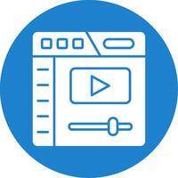 Video player Glyph Circle Multicolor Icon vector