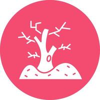 Tree Glyph Circle Multicolor Icon vector