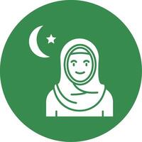 Muslim Glyph Circle Multicolor Icon vector