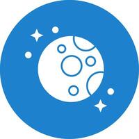 Moon Glyph Circle Multicolor Icon vector