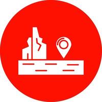 Location Glyph Circle Multicolor Icon vector
