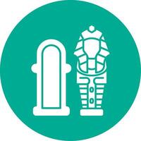 Sarcophagus Glyph Circle Multicolor Icon vector
