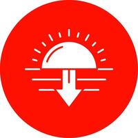 Sunset Glyph Circle Multicolor Icon vector