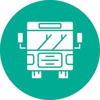 Bus Glyph Circle Multicolor Icon vector