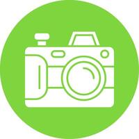 Camera Glyph Circle Multicolor Icon vector