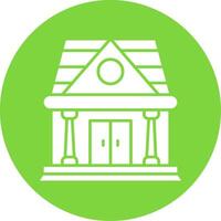 Building Glyph Circle Multicolor Icon vector