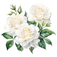 ai gerado branco rosa flora e folha png