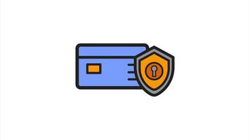 Icon banking protection animation video