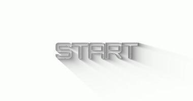 Start Text Animation auf Weiß Hintergrund video